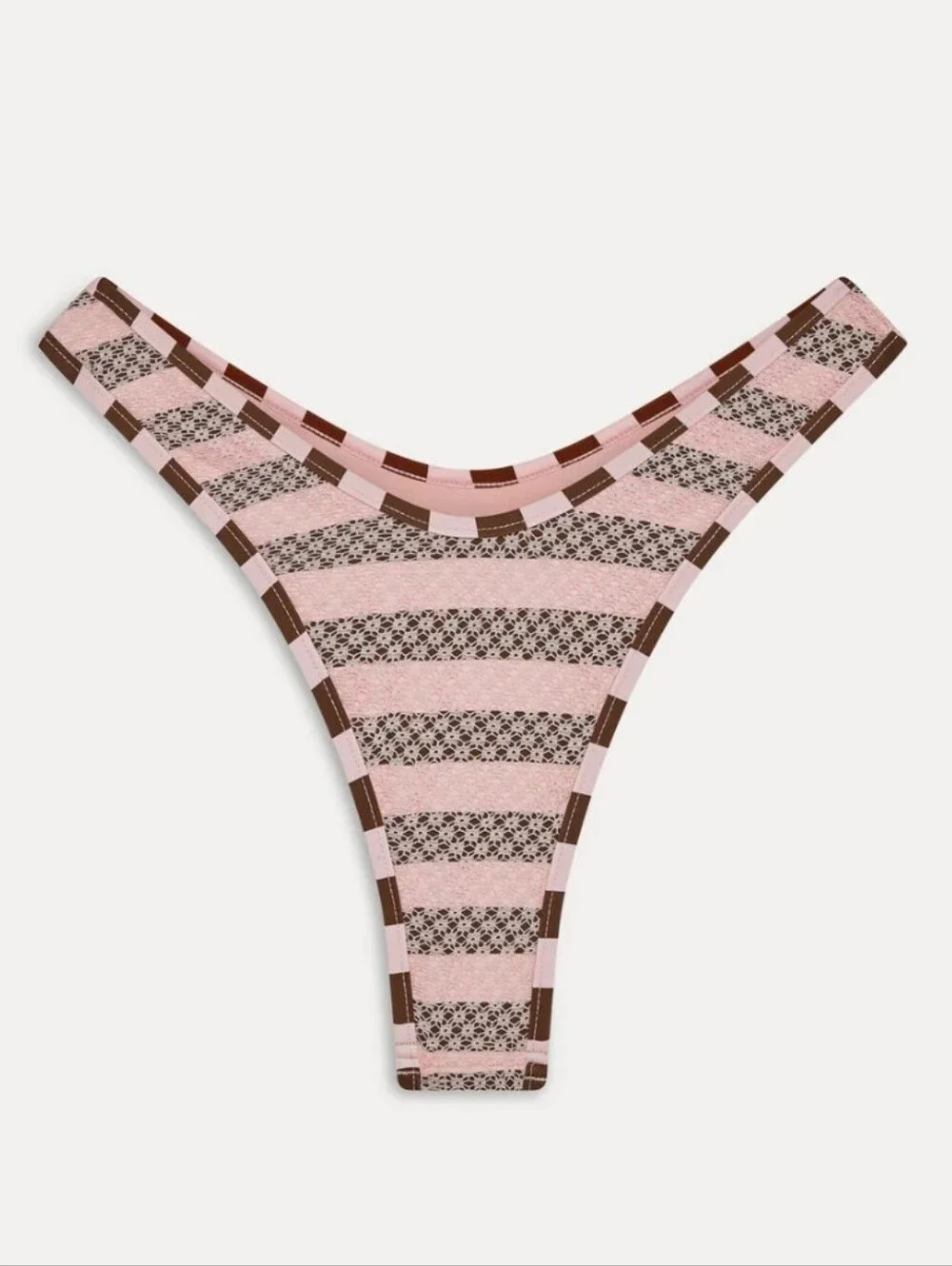 Frankies Bikinis Full Moon Striped Bikini Bottom Sz Med NWT